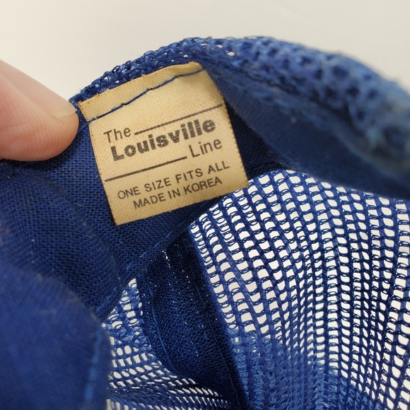 Vintage Napa Auto Parts Hat SnapBack Blue Mesh Back Yellow Racing Cars Lot of 2 - Picture 4 of 6